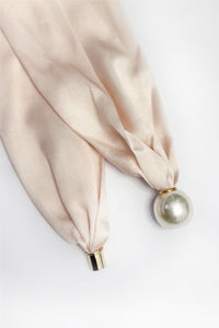 Elegant Plain Pearl Magnetic Clasp Scarf