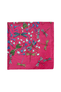 Botanical Dragonfly Print Square Scarf