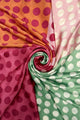 Colourful Polka Dot Print Silk Scarf