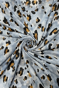 Watercolour Leopard Print Frayed Scarf