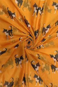 Border Collie Print Frayed Scarf