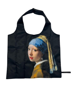 Vermeer Girl with Pearl Earrings Foldable 2-in-1 Shopper Bag & Purse