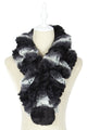 Wide Ruffled Pull Through Bobble Scarf