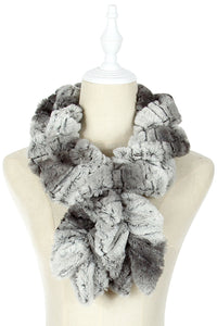 Slim Furry Ruffle Pull Through Scarf