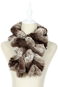 Slim Furry Ruffle Pull Through Scarf