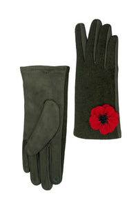 3D Poppy Flower Touchscreen Gloves