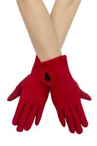 3D Poppy Flower Touchscreen Gloves