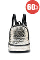 Metallic Foil & Safety Pin Zip Backpack - Fashion Scarf World