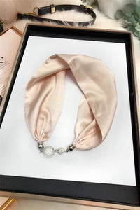 Plain Diamante Magnetic Clasp Scarf