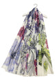 Tropical Flower Print Frayed Scarf