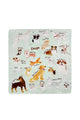 Cute Illustrated Dog Print Silk Square Scarf