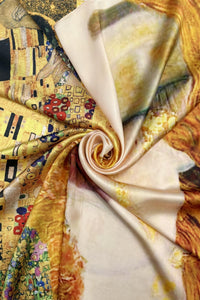 Klimt 'The Kiss/Golden Tears' Silk Square Scarf