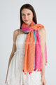 Colourful Floral Stripe Print Tassel Scarf