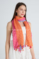 Colourful Floral Stripe Print Tassel Scarf