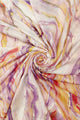 Foiled Swirl Print Frayed Scarf