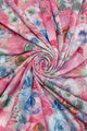 Delicate Rose Foiled Printed Frayed Scarf