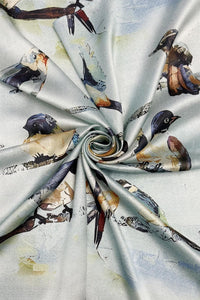 Birds on Branch Print Silk Square Scarf