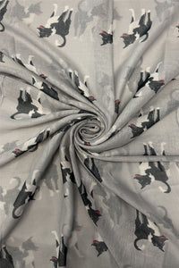 Border Collie Print Frayed Scarf