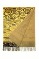 Klimt 'Tree of Life' Detail Print Wool Tassel Scarf