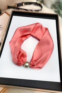 Elegant Plain Pearl Magnetic Clasp Scarf