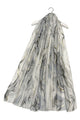 Foiled Swirl Print Frayed Scarf