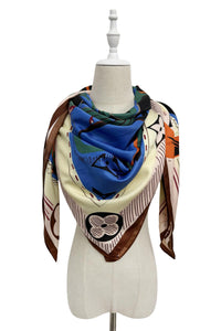 Graphic Floral Fashion Print Square Scarf