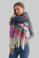 Multi Stripe Blanket Tassel Scarf