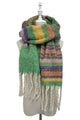 Multi Stripe Blanket Tassel Scarf