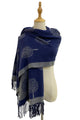 Tree Print Reversible Tassel Scarf