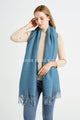 Two Tone Reversible Plain Tassel Scarf