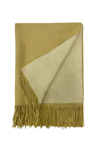 Two Tone Reversible Plain Tassel Scarf