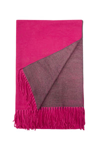 Two Tone Reversible Plain Tassel Scarf