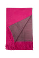 Two Tone Reversible Plain Tassel Scarf