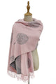 Tree Print Reversible Cotton Tassel Scarf