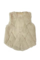 Plain Faux Fur Diamond Gilet Jacket