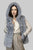 Plain Faux Fur Stripe Hooded Gilet Jacket