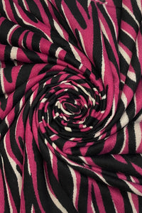 Soft Zebra Print Frayed Wool Scarf / Shawl