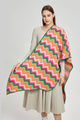 Bright Chevron Print Knitted Wool Scarf