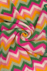 Bright Chevron Print Knitted Wool Scarf