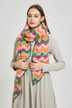 Bright Chevron Print Knitted Wool Scarf