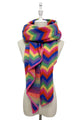 Bright Chevron Print Knitted Wool Scarf