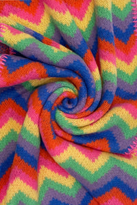 Bright Chevron Print Knitted Wool Scarf