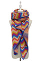 Bright Chevron Print Knitted Wool Scarf