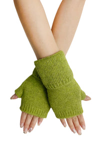 Plain Wool Knitted Wrist Warmer Gloves