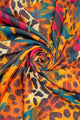 Bright Safari Cheetah Print Frayed Scarf