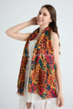 Bright Safari Cheetah Print Frayed Scarf