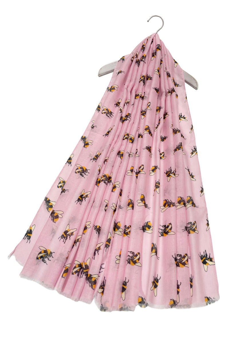 Bumble Bee Print Frayed Scarf– Fashion Scarf World