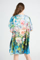 Rose Floral Print Silk Cover Up