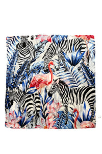 Zebra & Flamingo Silk Cover Up