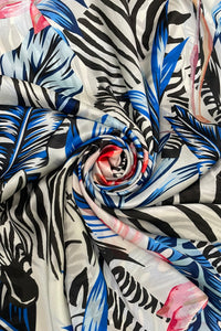 Zebra & Flamingo Silk Cover Up